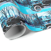 冬のヴィンテージ車 ラッピングペーパー (ロールコーナー)