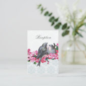 冬のヴィンテージ鳥の結婚式のレセプションエンクロージャ エンクロージャーカード (スタンド正面)