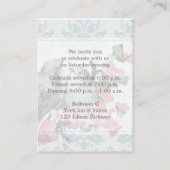 冬のヴィンテージ鳥の結婚式のレセプションエンクロージャ エンクロージャーカード (裏面)