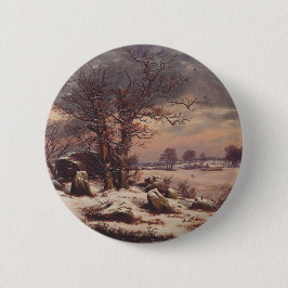 冬のヴォーディングボーグ（Vordingborg in Winter） by J.C. ダール ファ 缶バッジ