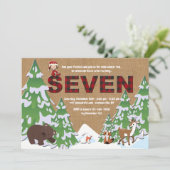 冬の七歳の誕生日パーティーへの招待 招待状 (スタンド正面)