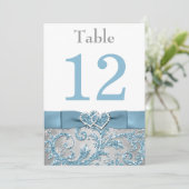 冬の不思議な世界が一つに　ハートのテーブルナンバーカード 招待状 (スタンド正面)