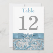 冬の不思議な世界が一つに　ハートのテーブルナンバーカード 招待状 (裏面)