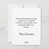 冬の不思議な世界で吠える フラット クリスマスカード (裏面)