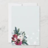 冬の不思議な世界に咲くクリスマスの花束 ウェディング 招待状 (裏面)