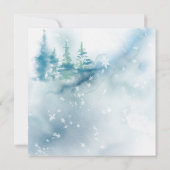 冬の不思議な世界のアニマル ベイビー 寒いよ 招待状 (裏面)