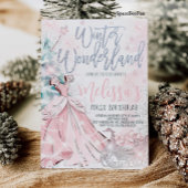 冬の不思議な世界への招待 スノーフレークパーティー ファースト 招待状