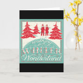 冬の不思議な世界を歩く カード (黄色い花)