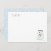 冬の不思議な世界 かわいい雪だるまと雪の結晶 ノートカード (正面/裏面)