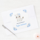 冬の不思議な世界 アークティック キャット 子ども用ブックプレート スクエアシール (封筒)