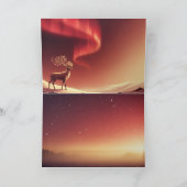 冬の不思議な世界 ミステリアスな鹿のグリーティングカード カード (内部)