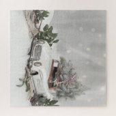 冬の不思議な世界、モミの木、車 ジグソーパズル (横)