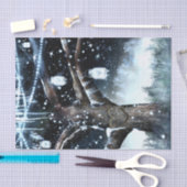 冬の不思議な世界 ラスティック ツリー ライト メイソンジャー 薄葉紙 (クラフト)