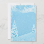 冬の不思議な世界、松の木 ご参加のお返事 招待状 (裏面)