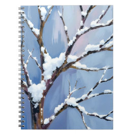 冬の不思議な世界 雪に覆われた木の枝の絵 ノートブック