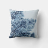 冬の不思議な世界、雪、雪の結晶 クッション (裏面)