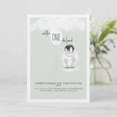 冬の不思議な世界 1歳の誕生日パーティー 招待状 (スタンド正面)