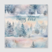 冬の不思議な世界 - 2025年 幸せなマグネットカード (正面)