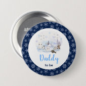 冬の不思議な北極の動物たち Daddy To Be 缶バッジ (正面&裏面)