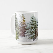 冬の不思議な森のキツネ / 動物 コーヒーマグ コーヒーマグカップ (正面左)