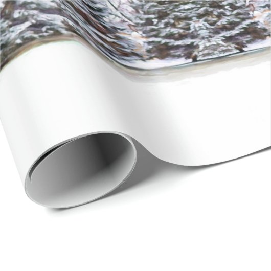 冬の不思議な森のクリスマス工作用紙またはギフト包装紙 ラッピングペーパー (ロールコーナー)