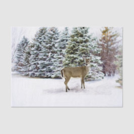 冬の不思議な森の鹿のクリスマス工作 薄葉紙