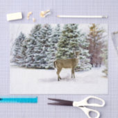 冬の不思議な森の鹿のクリスマス工作 薄葉紙 (クラフト)