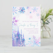 冬の不思議な雪の乙女の誕生日 招待状 (スタンド正面)