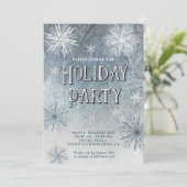 冬の不思議な雪の結晶の会社のパーティー 招待状 (スタンド正面)
