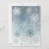 冬の不思議な雪の結晶の会社のパーティー 招待状 (裏面)
