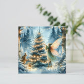 冬の不思議の国に住む遊び好きな妖精たち シーズンカード (スタンド正面)