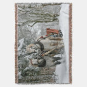 冬の不思議の国のそりの乗車 スローブランケット (正面縦)