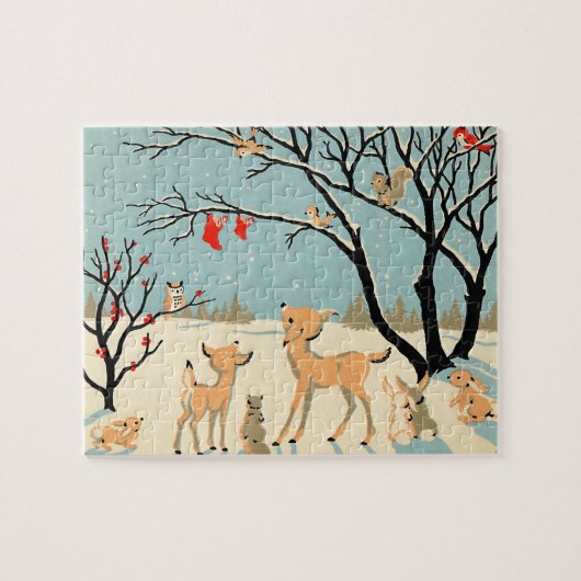 冬の不思議の国のクリスマスのパズル ジグソーパズル (横)