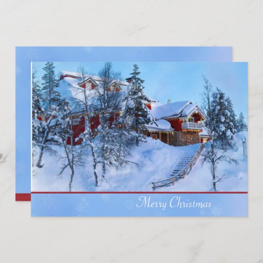 冬の不思議の国のクリスマスカード シーズンカード (正面/裏面)