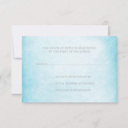 冬の不思議の国のダイヤモンドの雪片RSVPカード 出欠カード (裏面)