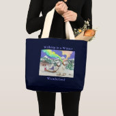 冬の不思議の国のトートで歩くこと ラージトートバッグ (正面(商品))