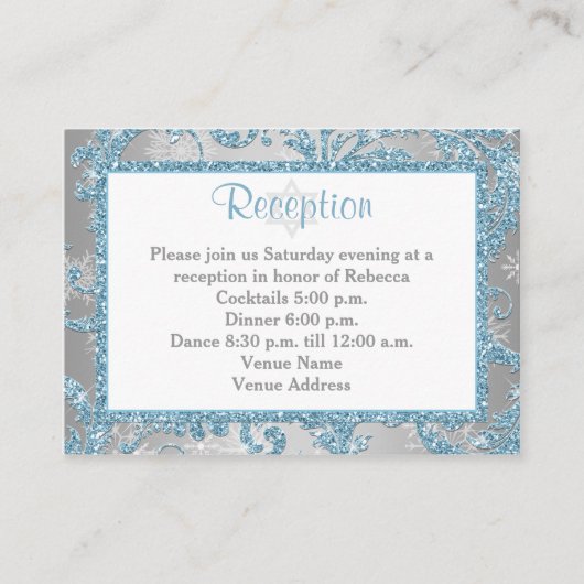 冬の不思議の国のバルミツワーの挿入物3 エンクロージャーカード (正面)