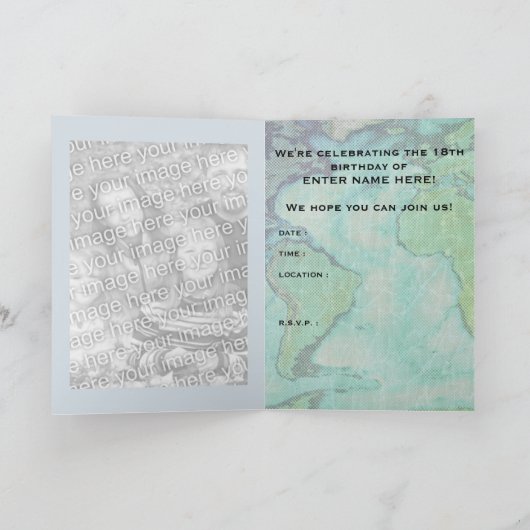 冬の不思議の国のパスポートの第18誕生日 招待状 (内部)