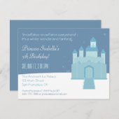 冬の不思議の国のプリンセスの誕生会 招待状 (正面/裏面)