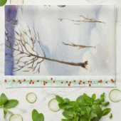 冬の不思議の国の台所タオル キッチンタオル (折り畳み)