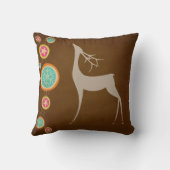 冬の不思議の国の白いシカの休日の枕 クッション (裏面)