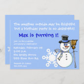 冬の不思議の国の誕生日の招待状 招待状 (正面/裏面)