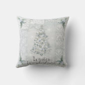 冬の不思議の国の銀のクリスマスの枕装飾 クッション (裏面)