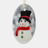 冬の不思議の国の雪だるま セラミックオーナメント (右)