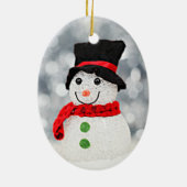 冬の不思議の国の雪だるま セラミックオーナメント (裏面)