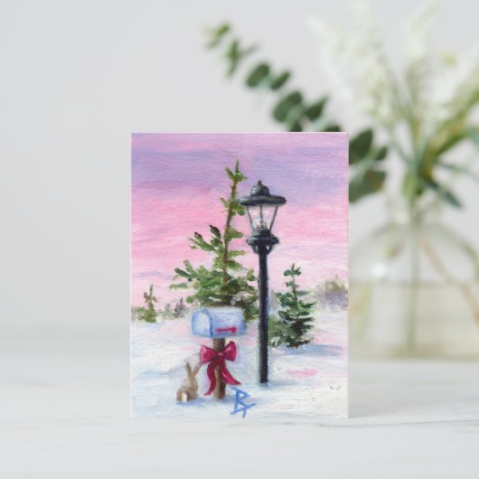 冬の不思議の国のaceoの郵便はがき ポストカード (スタンド正面)