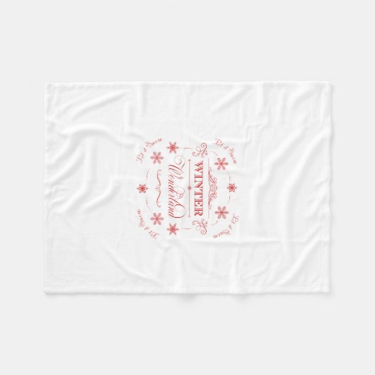 冬の不思議の国はそれがクリスマススキー季節の雪が降るようにしました フリースブランケット (正面(横))