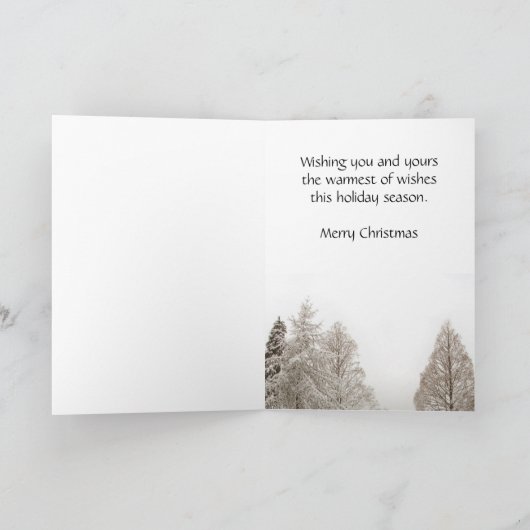 冬の不思議の国はカスタムなクリスマスカードを梳きます シーズンカード (内部)