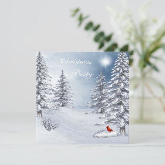 冬の不思議の国及び（鳥）ショウジョウコウカンチョウのクリスマス・パーティ 招待状 (スタンド正面)