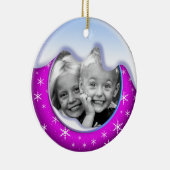 冬の不思議の国家族のオーナメントの紫色 セラミックオーナメント (右)